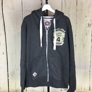 Men's Superdry Gray Zip Hoodie NWT
